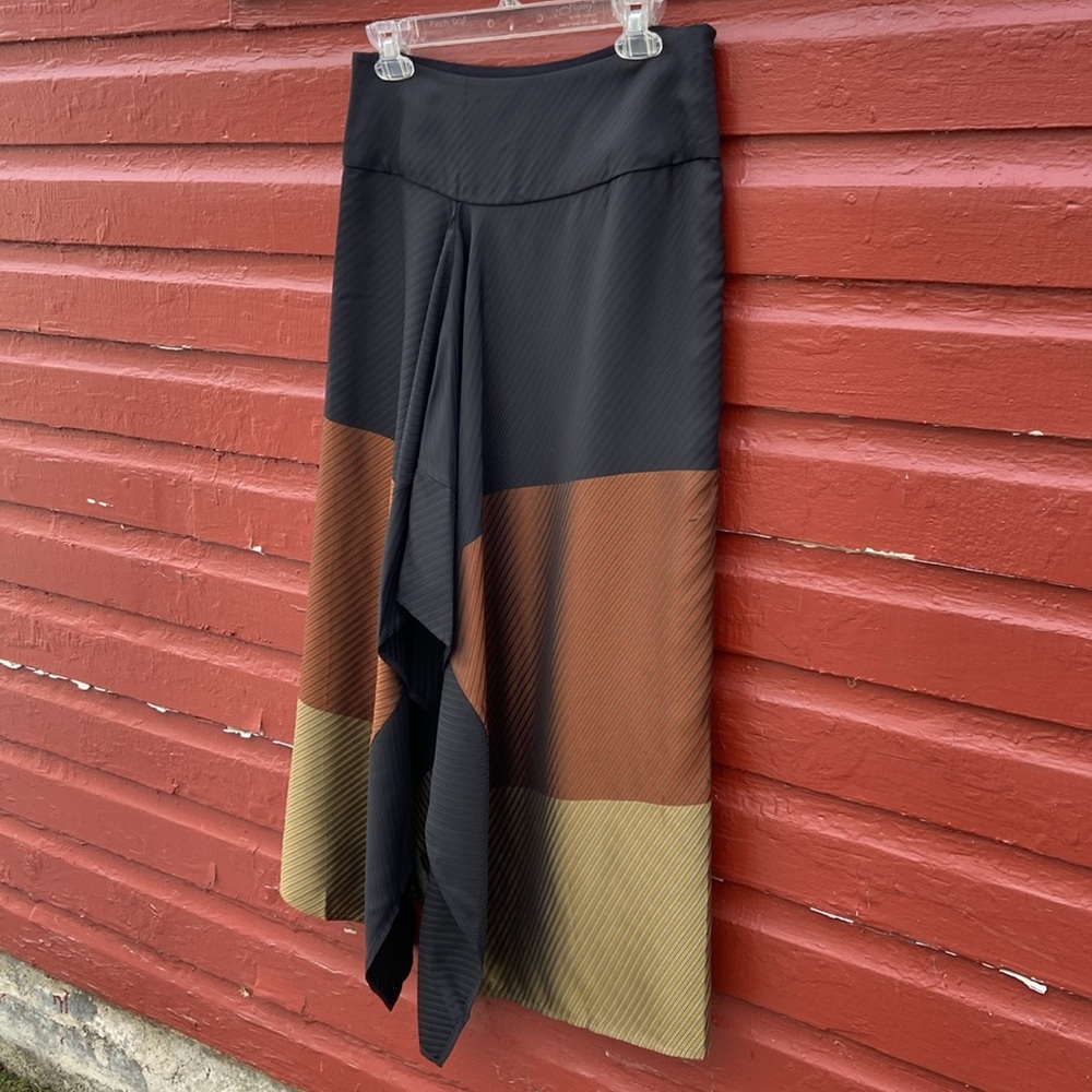 NWOT Zero + Maria Cornejo Ero Skirt in Color Block Viscose Women's Size 4 - Picture 6 of 12